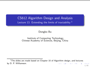 CS612 Algorithm Design and Analysis