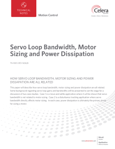 Servo Loop Bandwidth, Motor Sizing and Power Dissipation (TN