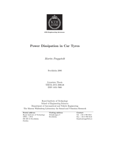 Power Dissipation in Car Tyres