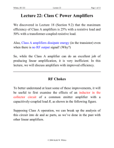 Lecture 22: Class C Power Amplifiers