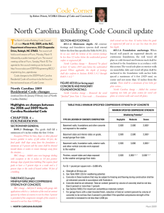 North Carolina Building Code Council update