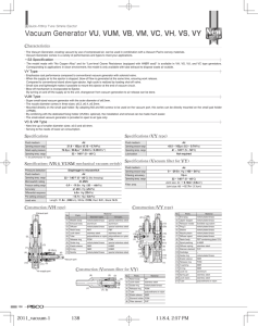 Vacuum Generator VU, VUM, VB, VM, VC, VH, VS, VY