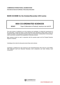 0654 co-ordinated sciences