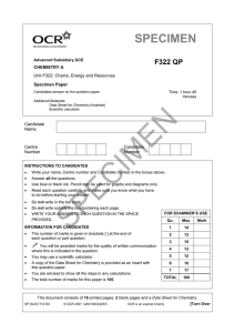 Specimen Paper