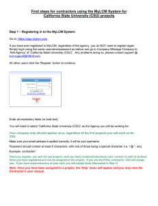 MyLCM First Steps for CSU Contractors