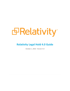 Relativity Legal Hold 4.0 Guide