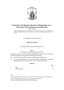 Canterbury Earthquake (Resource Management Act— Electricity