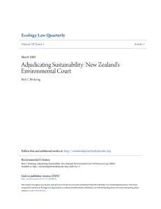 Adjudicating Sustainability: New Zealand`s Environmental Court