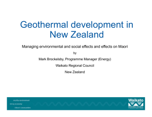 Geothermal Development in New Zealand