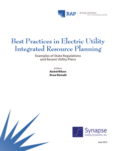 Best Practices in Electric Utility Integrated Resource Planning