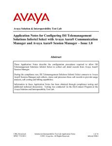 Application Notes for Configuring ISI Telemanagement Solutions