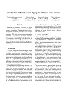 Impact of Network Density on Data Aggregation in Wireless Sensor