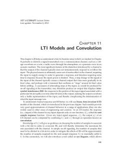 LTI Models and Convolution