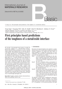 First principles based predictions of the toughness of a metal/oxide