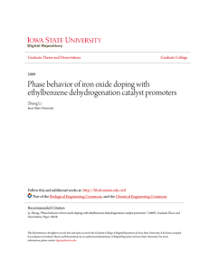 Phase behavior of iron oxide doping with ethylbenzene