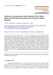 Synthesis, Characterisation and Evaluation of IrO2 Based Binary