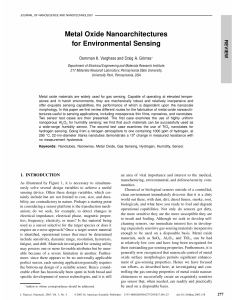 Metal Oxide Nanoarchitectures for Environmental Sensing