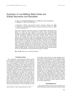 Synthesis of low-melting metal oxide and sulfide nanowires and