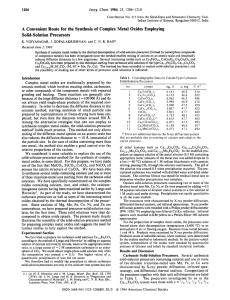 A Convenient Route for the Synthesis of Complex Metal Oxides