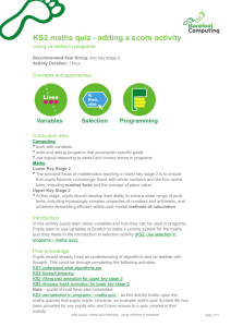 KS2 maths quiz - adding a score activity
