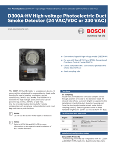 D300A‑HV High‑voltage Photoelectric Duct Smoke Detector (24