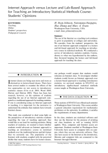 Internet Approach versus Lecture and Lab