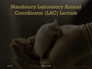 Laboratory Animal Coordinator Lecture