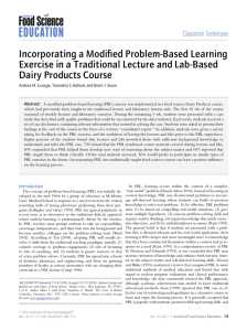 Incorporating a Modified ProblemBased Learning Exercise in
