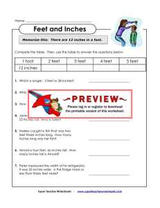 Feet and Inches - Super Teacher Worksheets