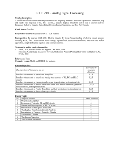 EECE 290 – Analog Signal Processing