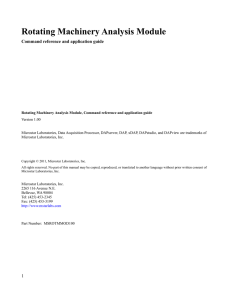 Rotating Machinery Analysis Module