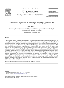 Structural equation modelling: Adjudging model fit