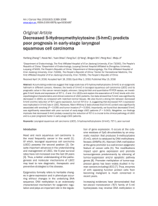Original Article Decreased 5-Hydroxymethylcytosine (5
