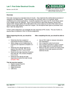 Lab 7: First Order Electrical Circuits - Learn