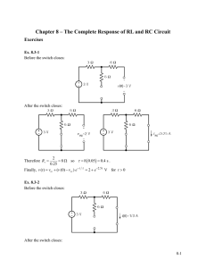 Chapter 8 – The Complete Response of RL and RC Circuit