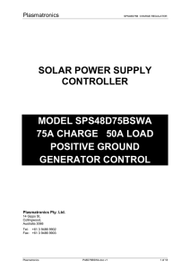 SOLAR POWER SUPPLY CONTROLLER MODEL SPS48D75BSWA
