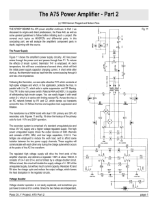 The A75 Power Amplifier - Part 2