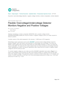 Flexible Overvoltage/Undervoltage Detector Monitors