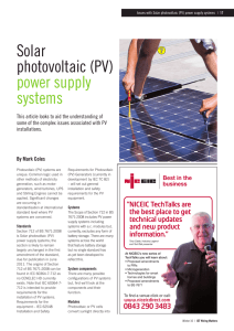 Solar photovoltaic (PV) power supply systems