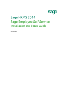 Sage ESS Installation and Setup Guide