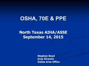 NFPA 70E OSHA Update 2011 working
