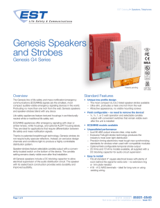 Data Sheet 85001-0549 -- Genesis Speakers and Strobes