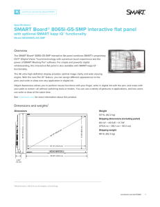 SMART Board 8065i-G5-SMP interactive flat panel specifications