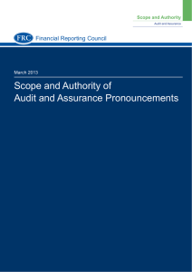 Scope and Authority of Audit and Assurance Pronouncements