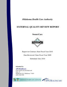 Oklahoma Health Care Authority EXTERNAL QUALITY REVIEW