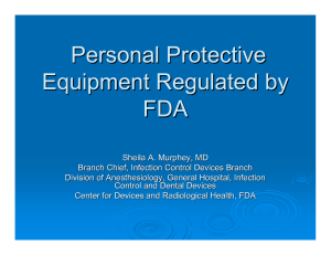 Personal Protective Equipment Regulated by FDA