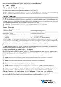 NI cDAQ-9139 Safety, Environmental, and Regulatory Information
