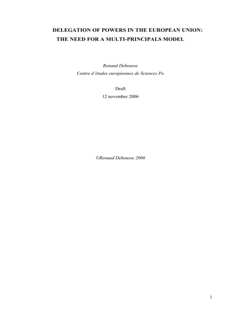 Delegation Of Powers In The European Union Delegation Of Powers In The European Union