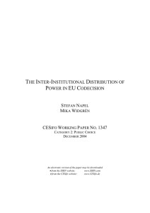 the inter-institutional distribution of power in eu codecision