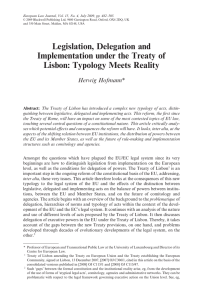 Legislation, Delegation and Implementation under the Treaty of Lisbon